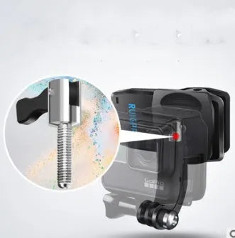 GoPro backpack mounting clip with 360-degree rotating head for action cameras