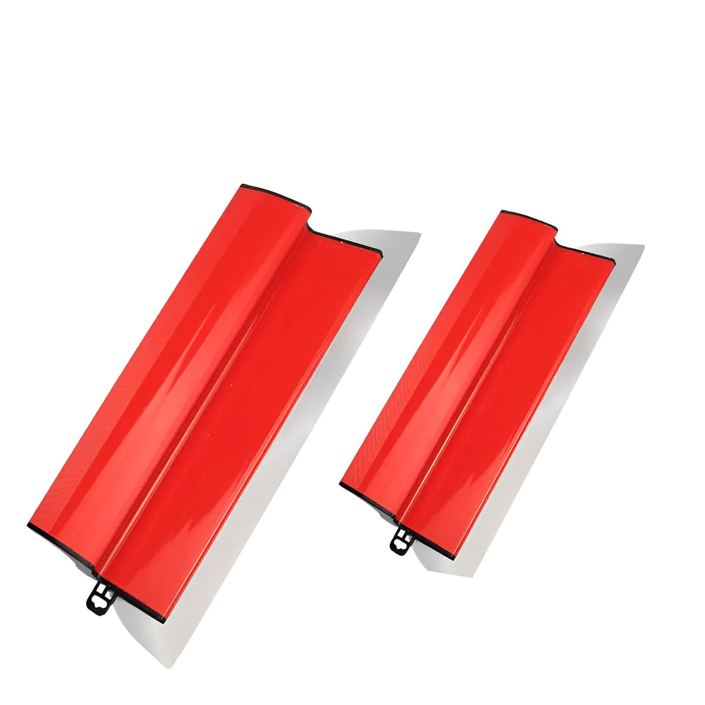 Red handle 40 cm levelling scraper tool with 0.2 mm blade for putty and wallpaper work