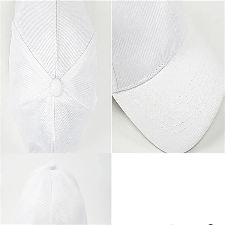 White luminous baseball cap with fibre optic fabric and LED glow against dark background