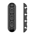 Black desktop magnetic cable organiser with soft plastic charging base stand for neat cord management