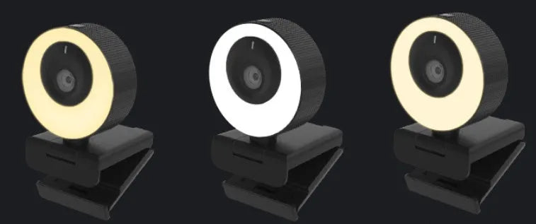 Black USB webcam with magnetic privacy cover on a 1.7 metre cable for 1080p video calls.