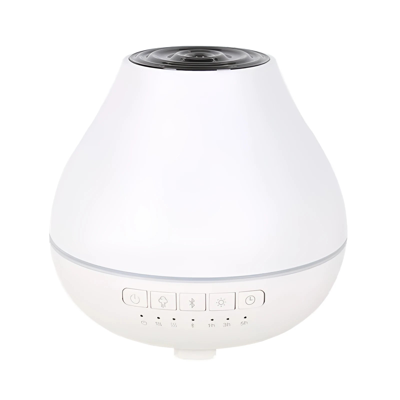 White round Bluetooth humidifier and aroma diffuser with night light and speaker