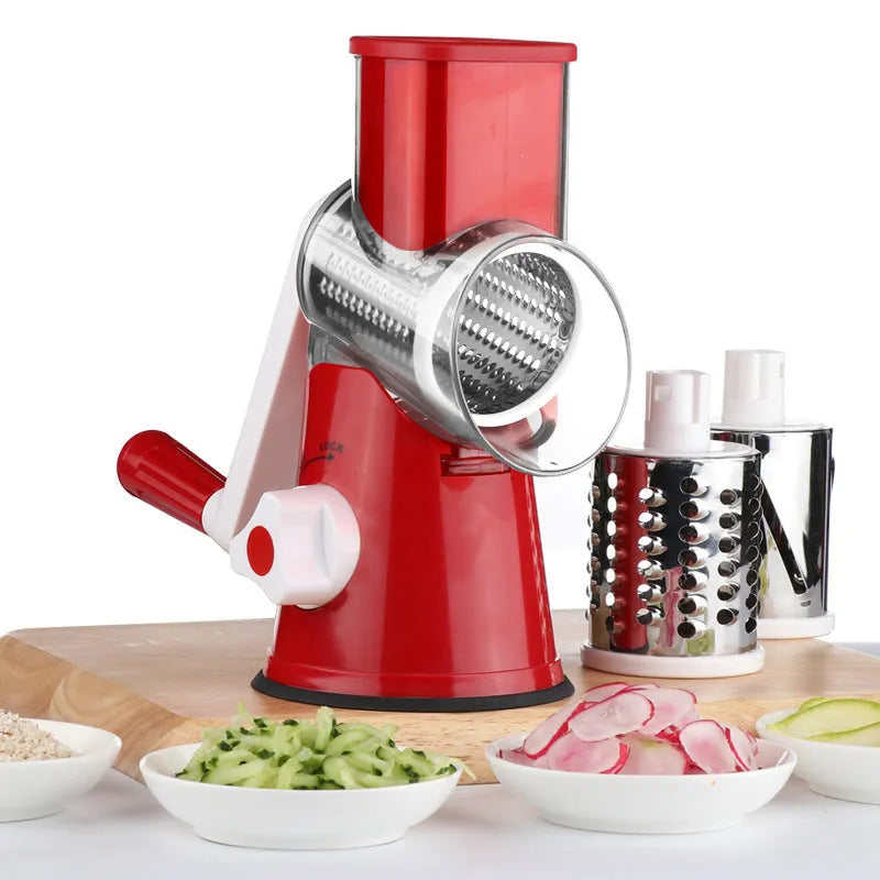 Multifunction vegetable chopper food processor with suction cup base in blue green red or white