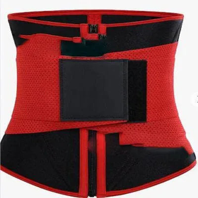 Sport double belt compression belly corset in black spandex for waist training