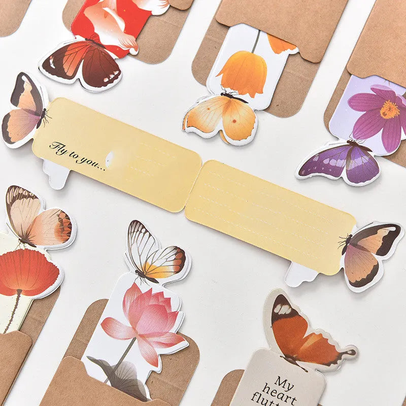 Butterfly paper bookmark with cute Japanese South Korean design measuring 13.5cm by 5.5cm