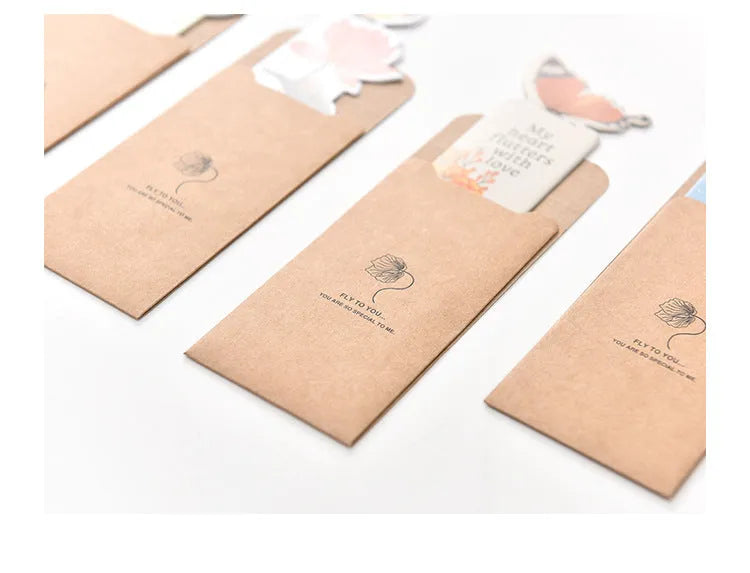 Butterfly paper bookmark with cute Japanese South Korean design measuring 13.5cm by 5.5cm