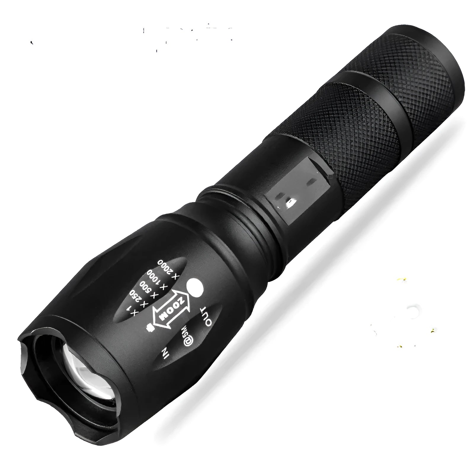 Shustar black rechargeable LED flashlight 10W 1200mAh 240g camping torch