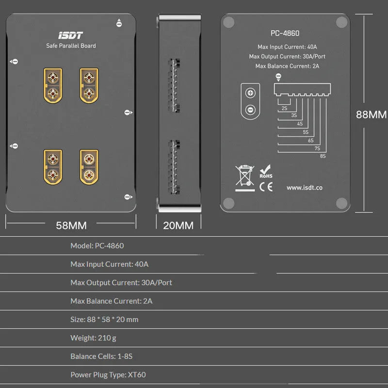 Grey Astor parallel charging board for drone and electric toy batteries