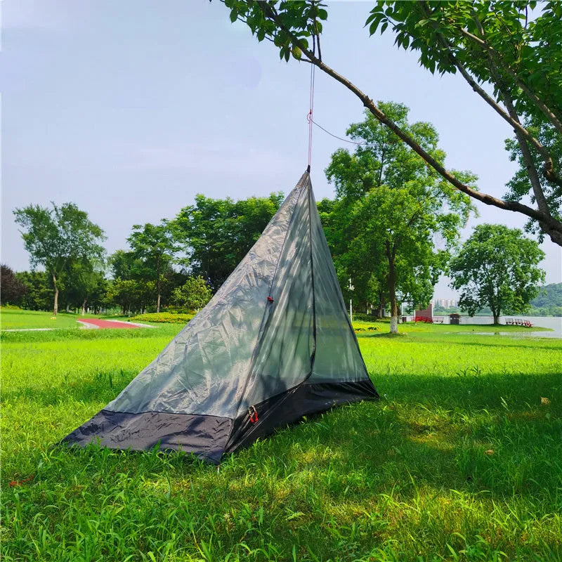 Super light gray pyramid camping tent for 3-4 people ultralight backpacking shelter
