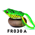 Thunder Frog simulation fake bait PVC surface lure in weedless frog shape, 6cm size, colour option shown