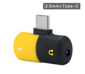 Blue Huawei smartphone charging audio adapter with 3.5mm headphone port and charging connector