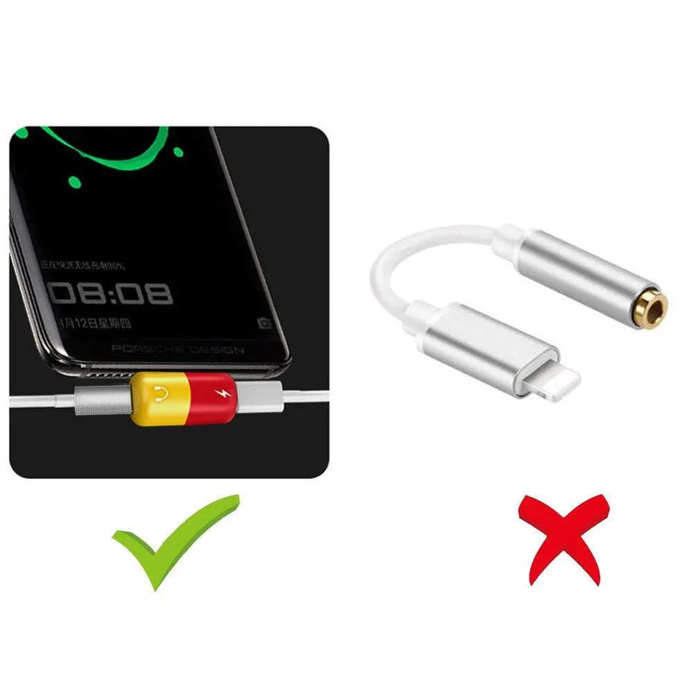 Blue Huawei smartphone charging audio adapter with 3.5mm headphone port and charging connector