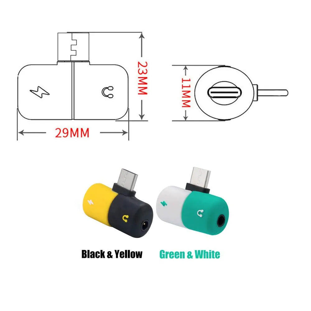 Blue Huawei smartphone charging audio adapter with 3.5mm headphone port and charging connector