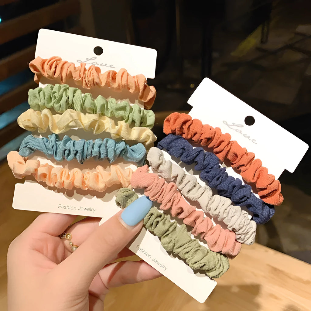 20-piece children's hair ring set with autumn colours and macaron shades