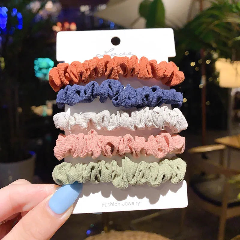 20-piece children's hair ring set with autumn colours and macaron shades