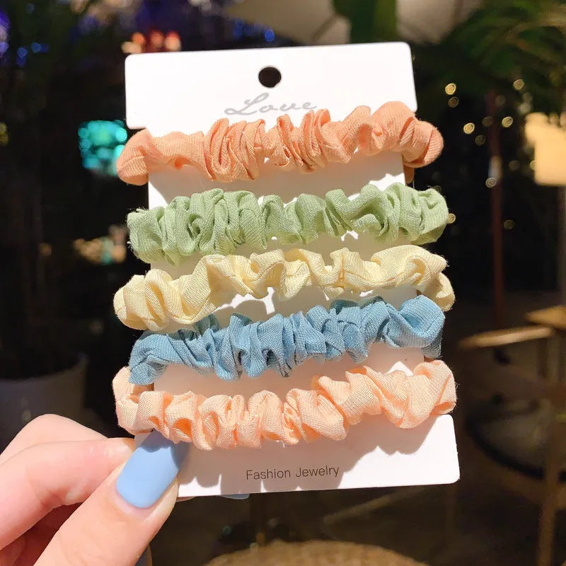 20-piece children's hair ring set with autumn colours and macaron shades