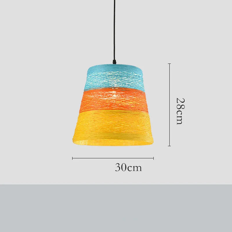 Rattan woven ball hanging lamp with adjustable height for pastoral interior lighting