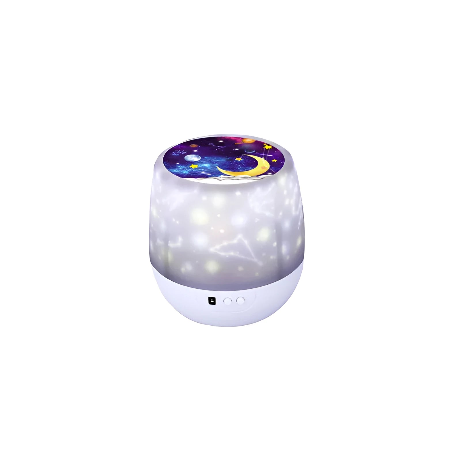 Pruixin rotating projector night light displaying star patterns on bedroom wall