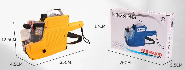 Manual price coding machine for supermarket bottle labelling with bi-directional printing