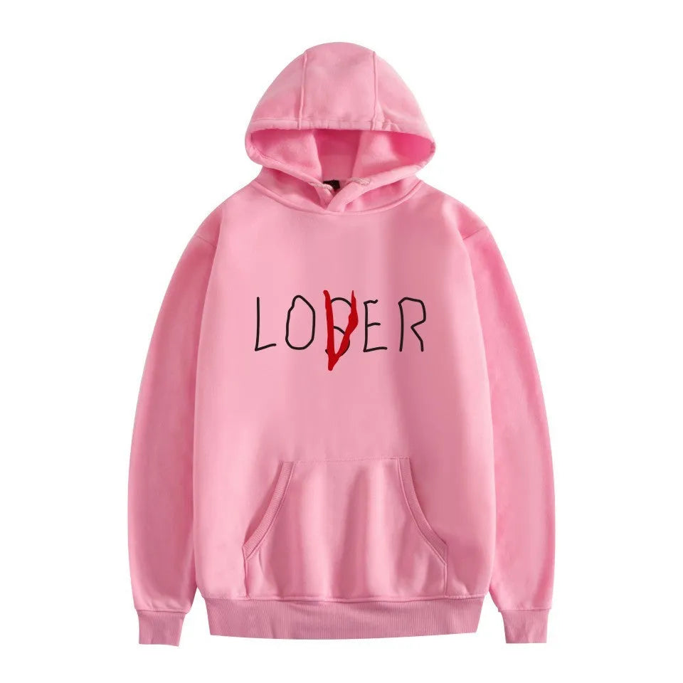 Cotton hooded sweater for men and women, long sleeve round neck loose fit, available in black grey navy blue pink red white, sizes XS to 4XL