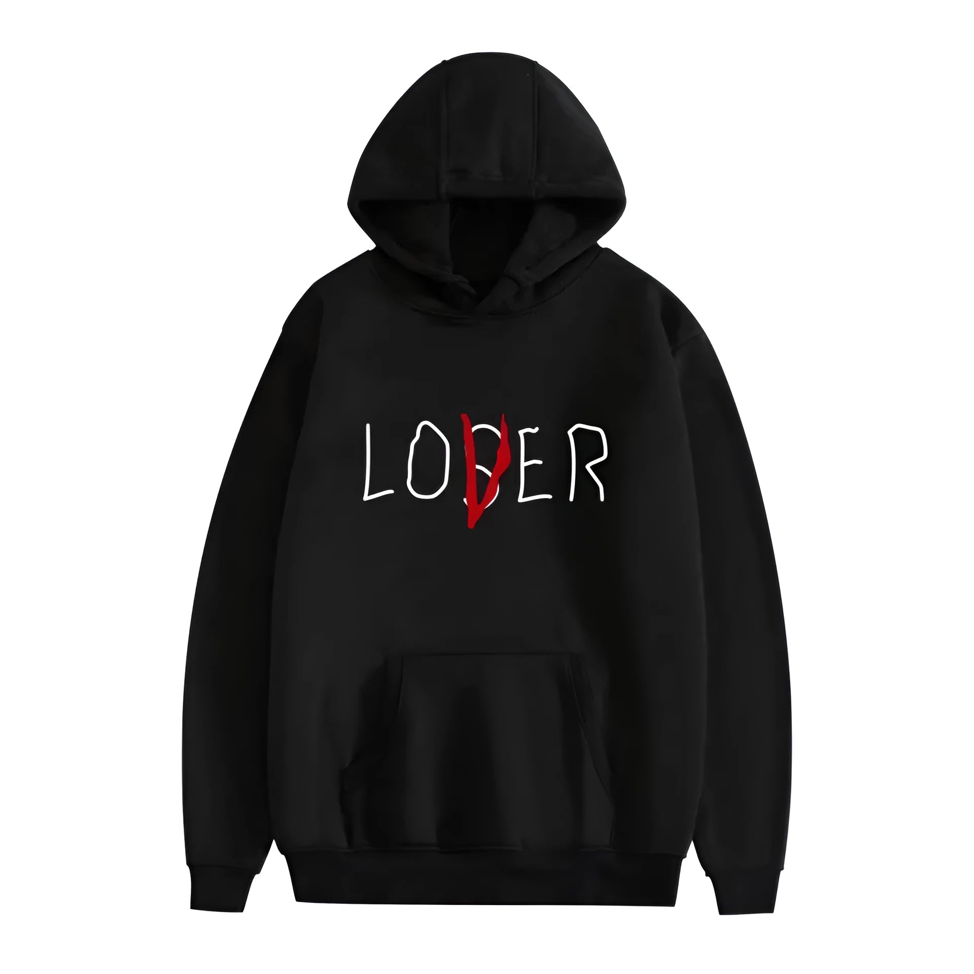Cotton hooded sweater for men and women, long sleeve round neck loose fit, available in black grey navy blue pink red white, sizes XS to 4XL