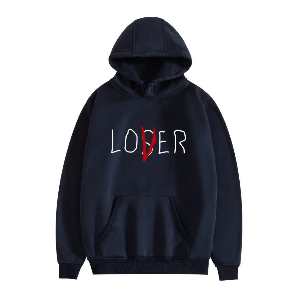 Cotton hooded sweater for men and women, long sleeve round neck loose fit, available in black grey navy blue pink red white, sizes XS to 4XL