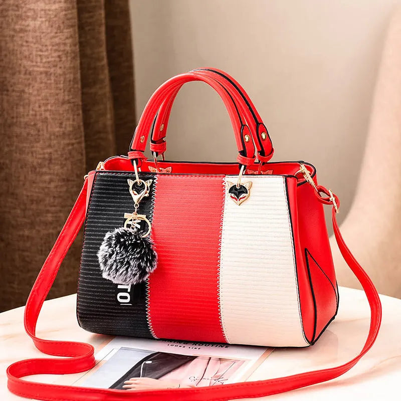 European and American fashion PU shoulder handbag with zipper pocket, soft handle, available in style options A B C D E