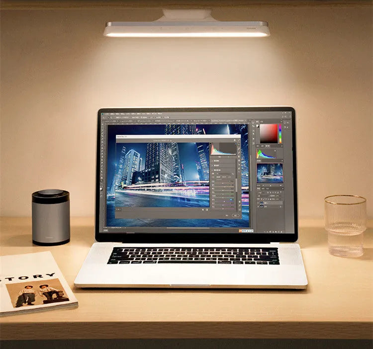 Baseus white magnetic LED table lamp with touch switch and USB charging for closet use