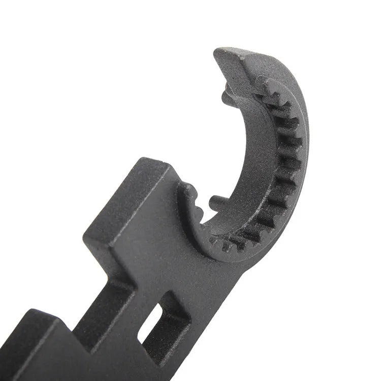 Black 40Cr steel combination wrench for AR15 and M4 rifle maintenance with dual-purpose design