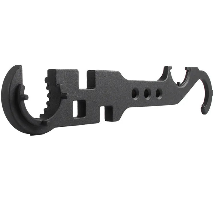 Black 40Cr steel combination wrench for AR15 and M4 rifle maintenance with dual-purpose design