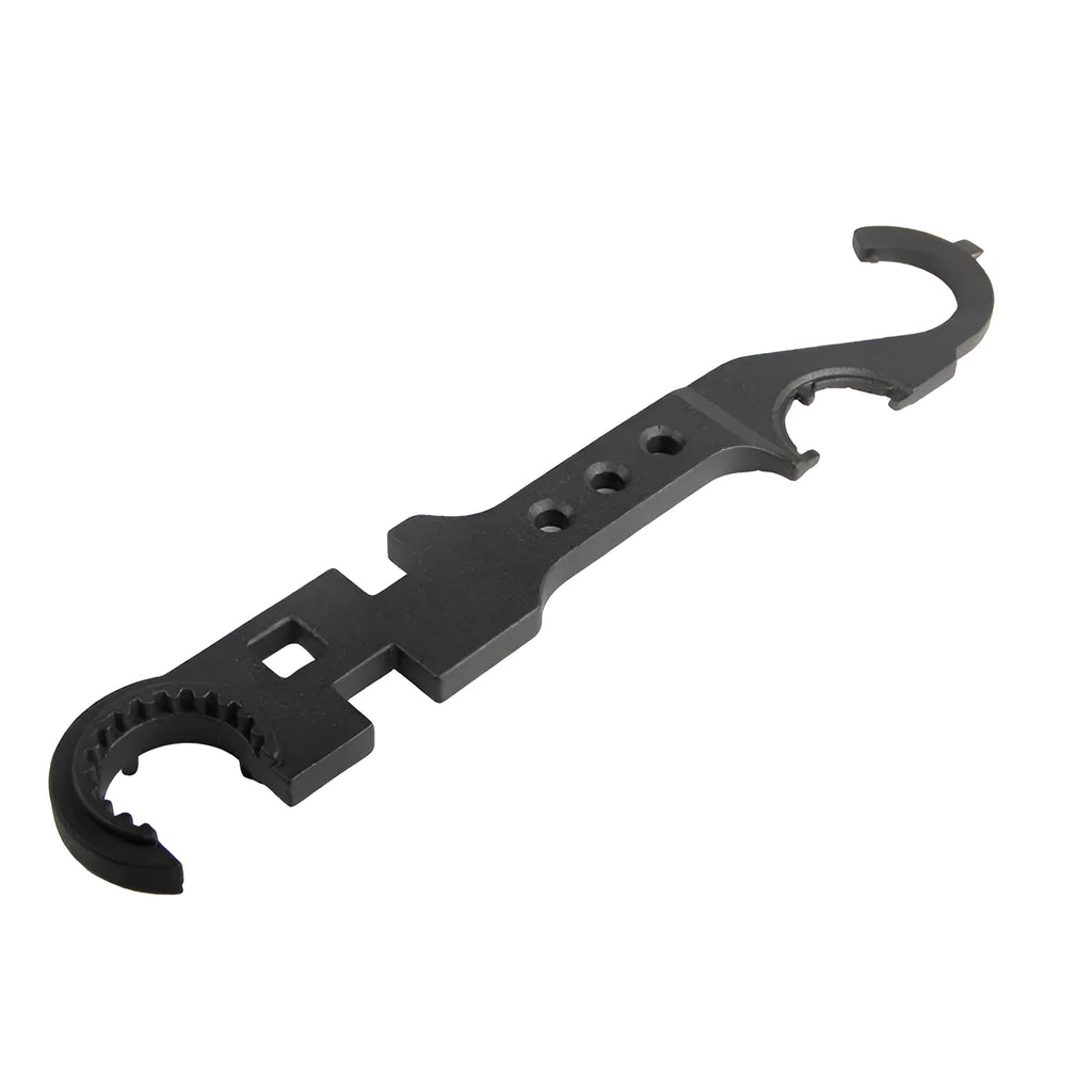 Black 40Cr steel combination wrench for AR15 and M4 rifle maintenance with dual-purpose design