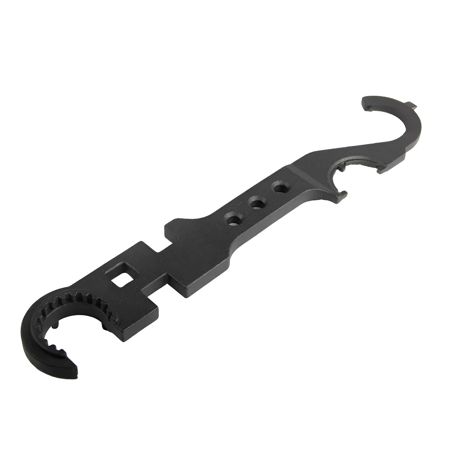 Black 40Cr steel combination wrench for AR15 and M4 rifle maintenance with dual-purpose design
