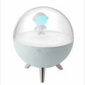 USB cartoon night light with modern design and plastic shade in white or blue colour options