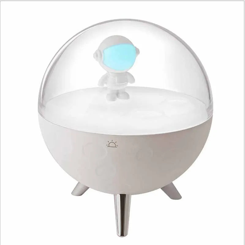 USB cartoon night light with modern design and plastic shade in white or blue colour options