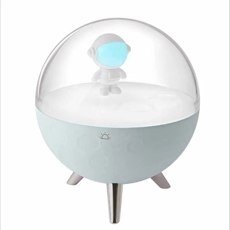 USB cartoon night light with modern design and plastic shade in white or blue colour options