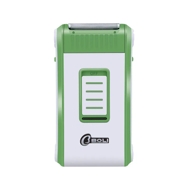 Reciprocating double-layer net electric shaver with an ABS plastic body.