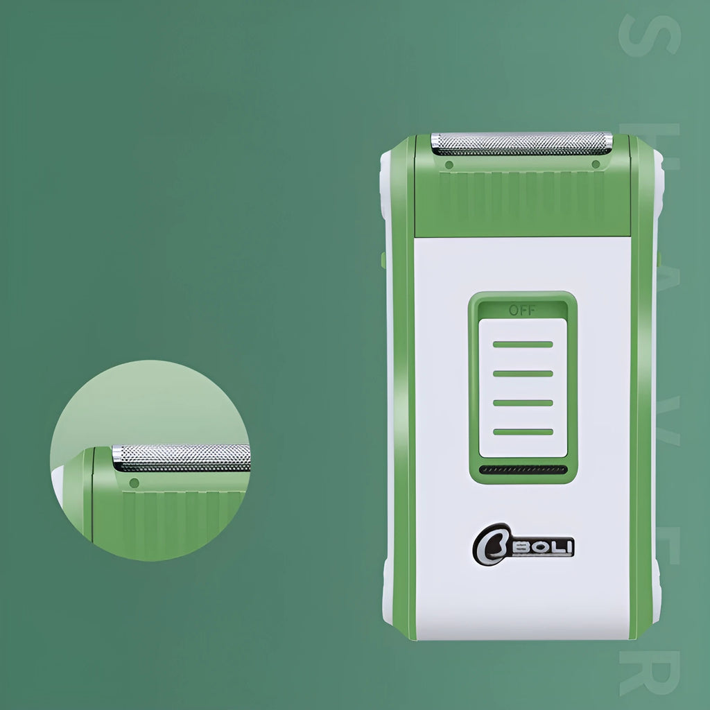 Reciprocating double-layer net electric shaver with an ABS plastic body.