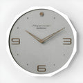Round Nordic minimalist wall clock with perforated design, 12 inches diameter