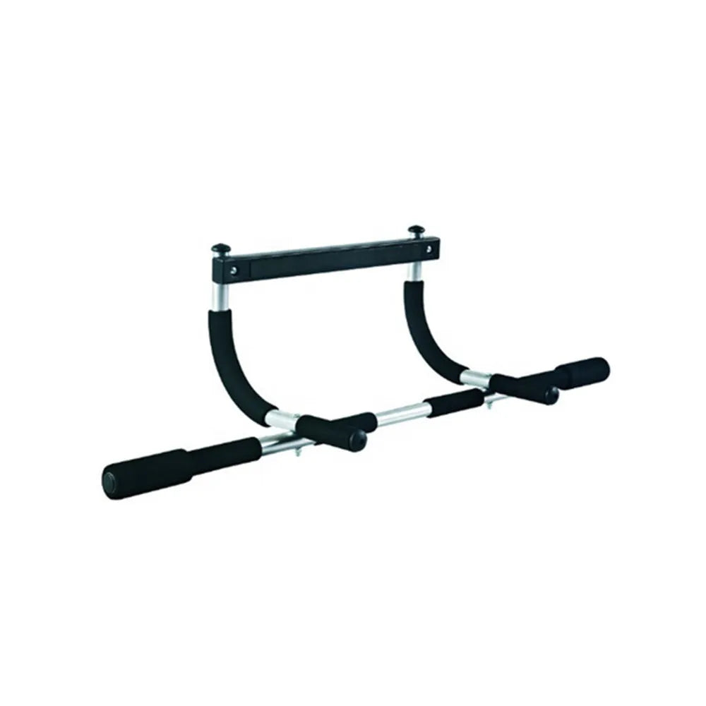 Black steel wall-mounted tension pull-up bar for indoor fitness training