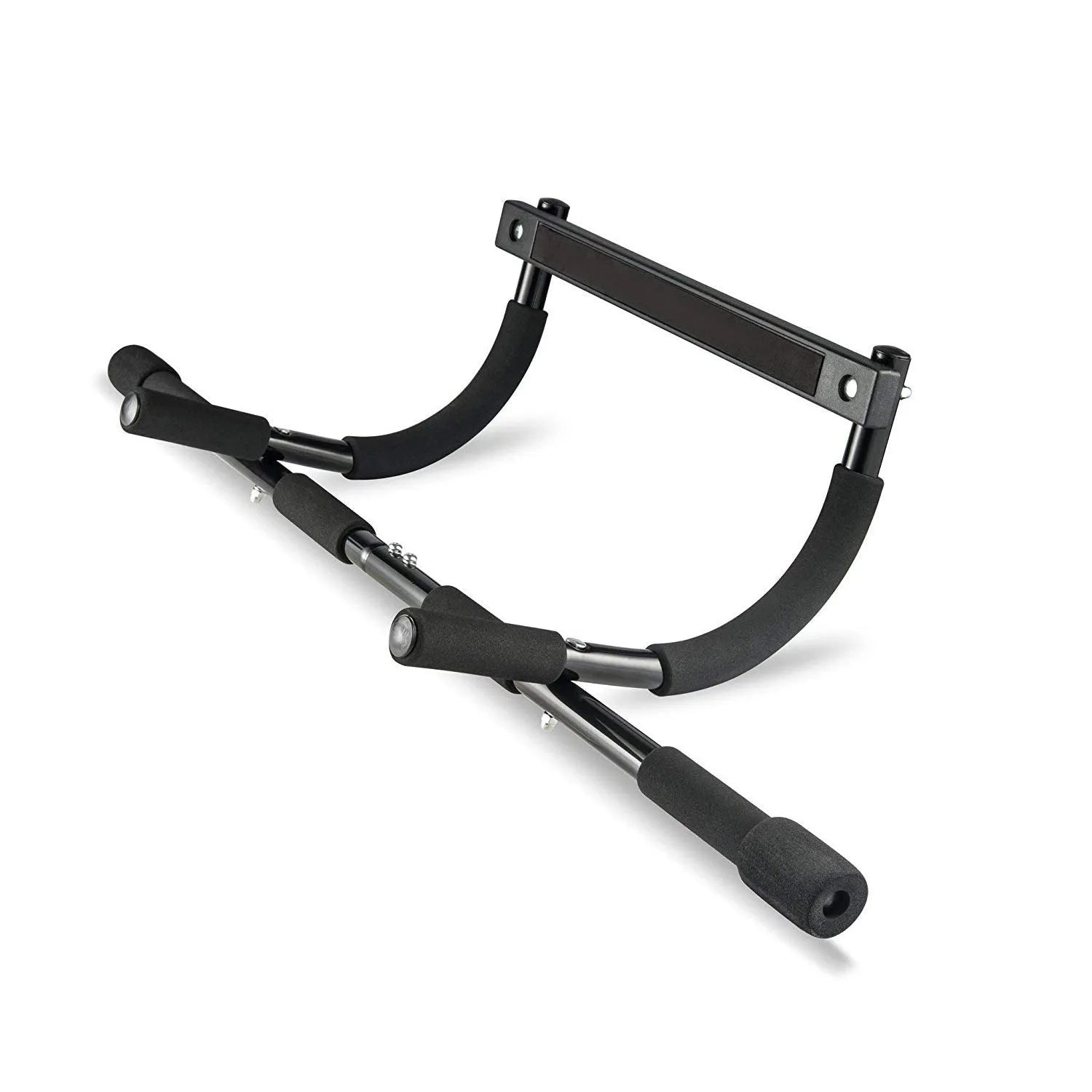 Black steel wall-mounted tension pull-up bar for indoor fitness training