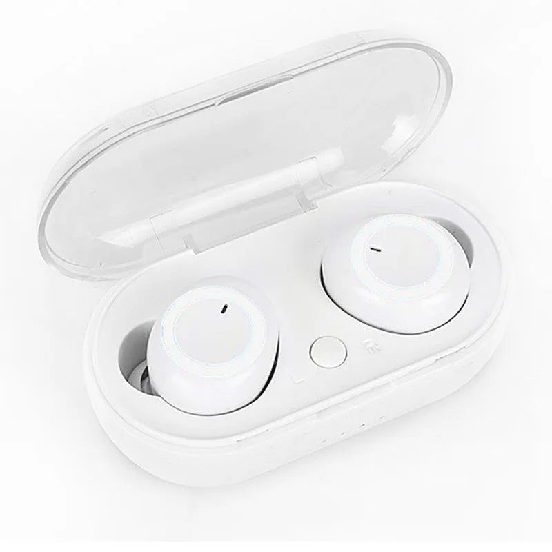 Black and red true wireless stereo Bluetooth earbuds with a charging case.