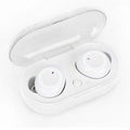 Black and red true wireless stereo Bluetooth earbuds with a charging case.