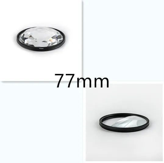 77mm half moon mirror split focus filter with rotating thread for SLR creative photography