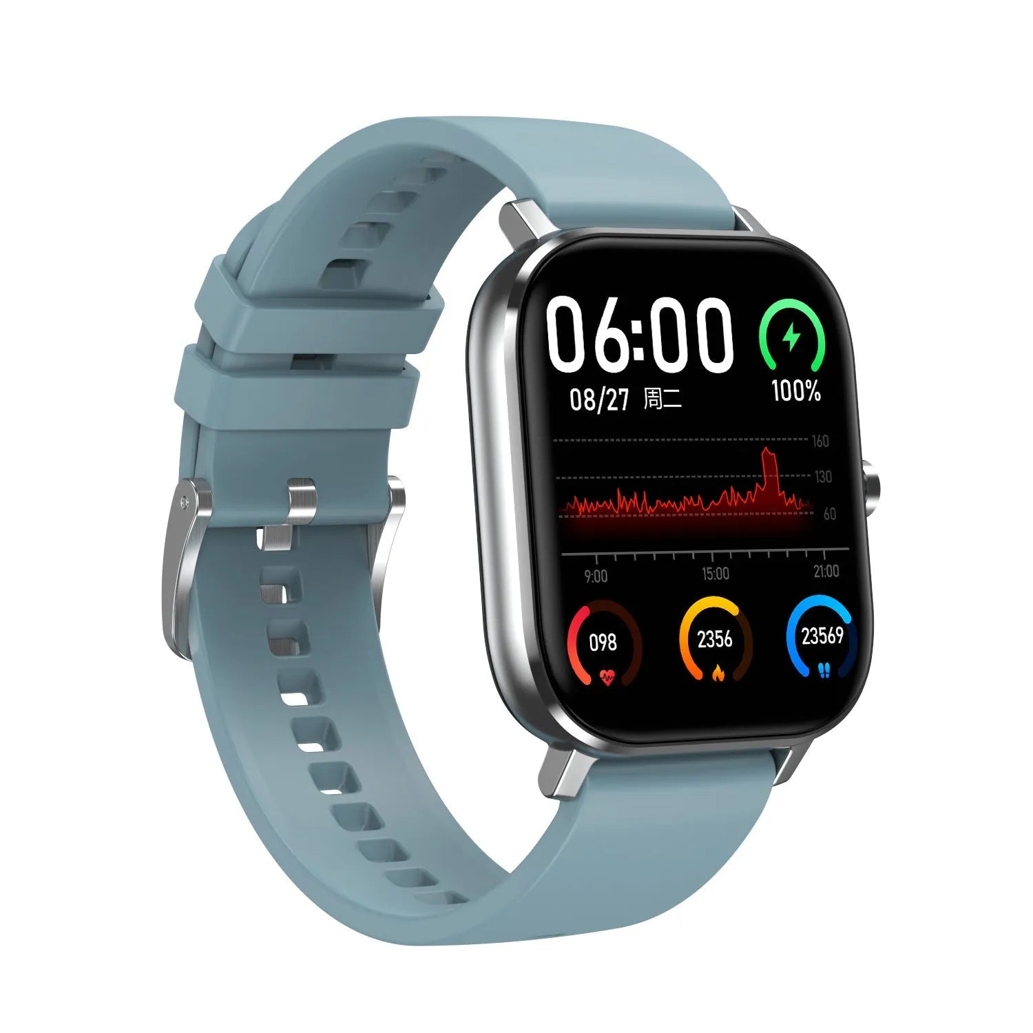 Smart bracelet with health monitoring sensors and 1.54-inch touchscreen on wrist