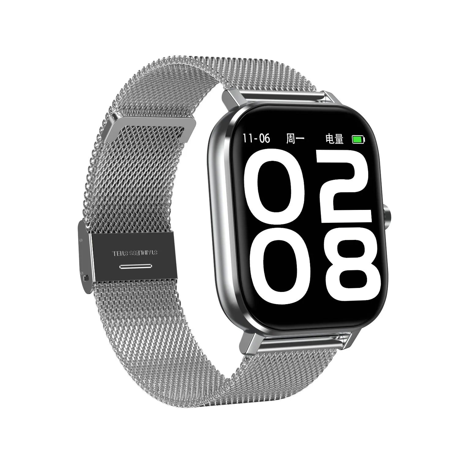 Smart bracelet with health monitoring sensors and 1.54-inch touchscreen on wrist