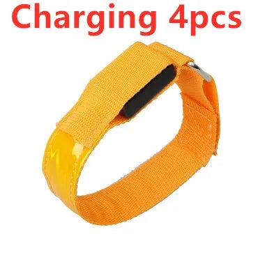 LED arm band with 7 colour options and 3 blink modes on black nylon strap