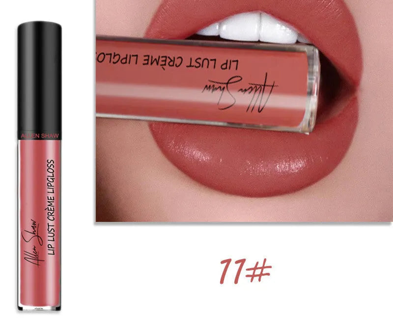 Silky cream texture lip gloss in a choice of twelve colours.