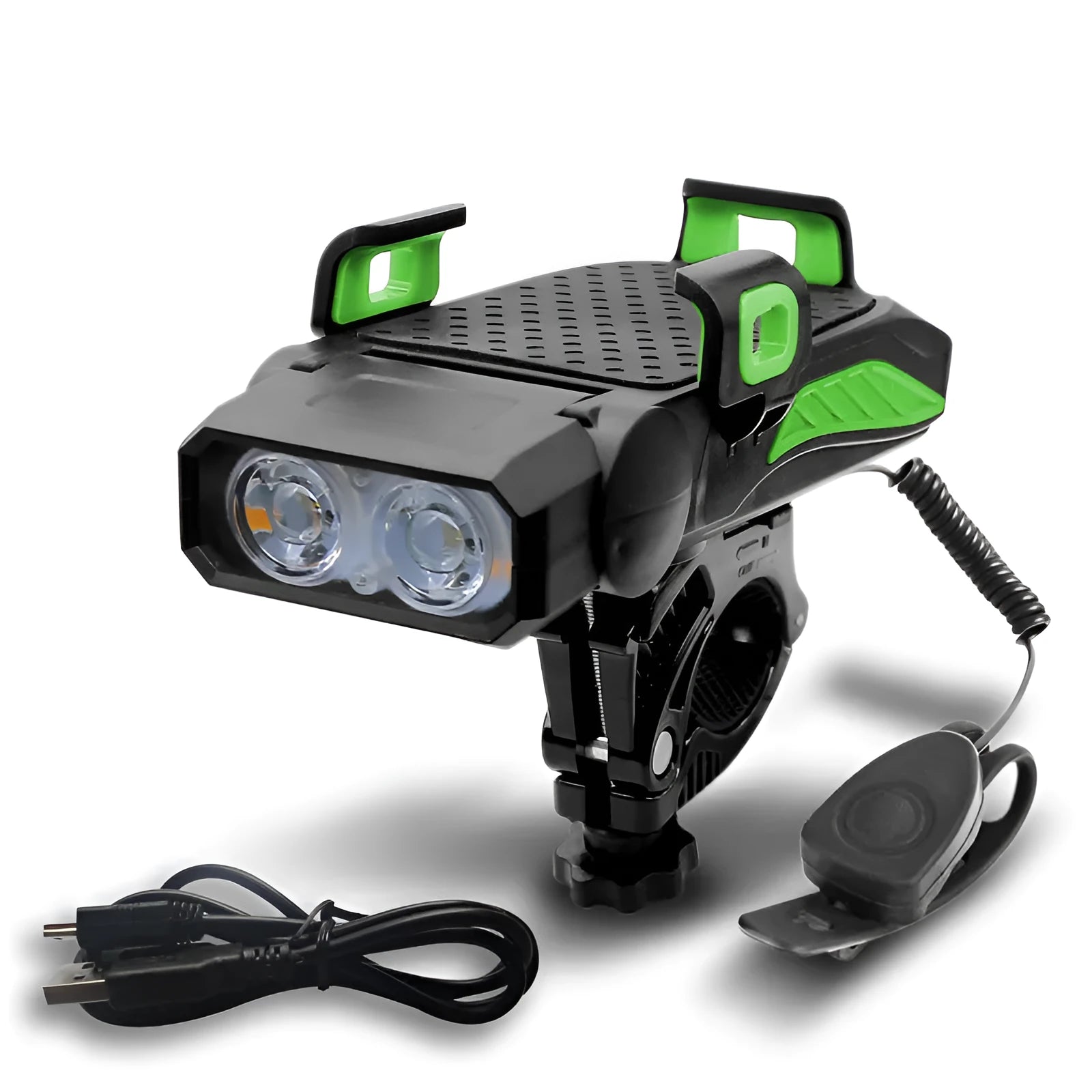 Rechargeable bicycle light with LED illumination for night riding safety