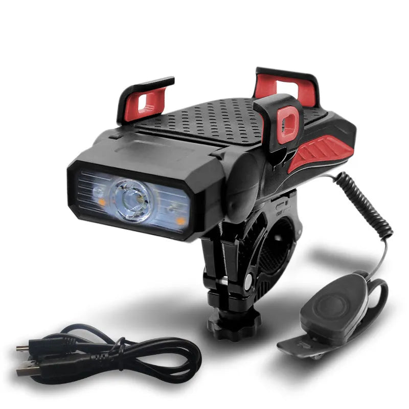 Rechargeable bicycle light with LED illumination for night riding safety