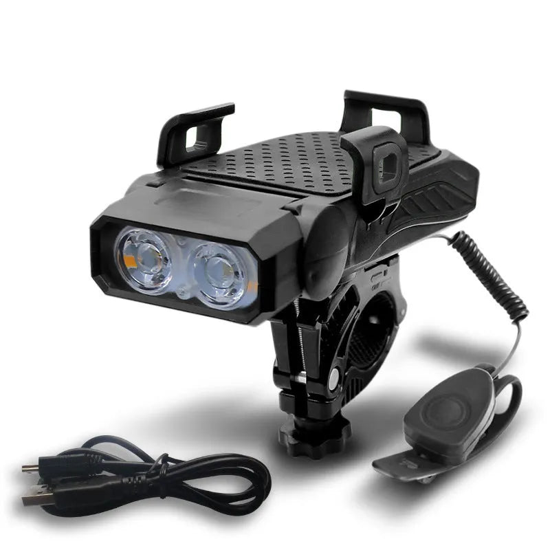 Rechargeable bicycle light with LED illumination for night riding safety